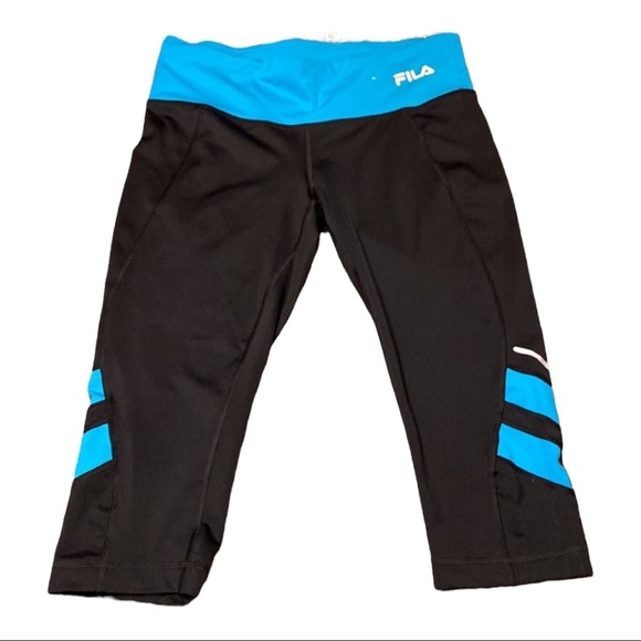 FILA Blue And Black Running Capris - Picture 1 of 6